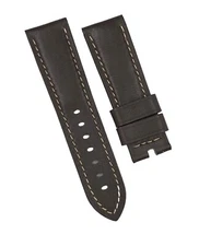 Original Panerai Brown Smooth Leather w/ White Stitching 24mm x 22mm Band