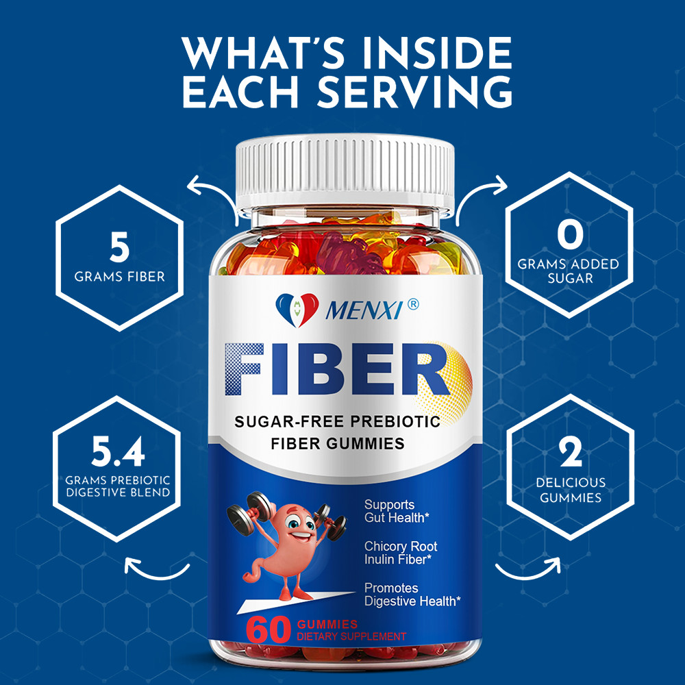 Fiber Gummies for Adults 5g, Daily Prebiotic Gummy Fiber Supplement, Digestive