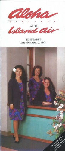 Airline Timetable - Aloha - 03/04/94