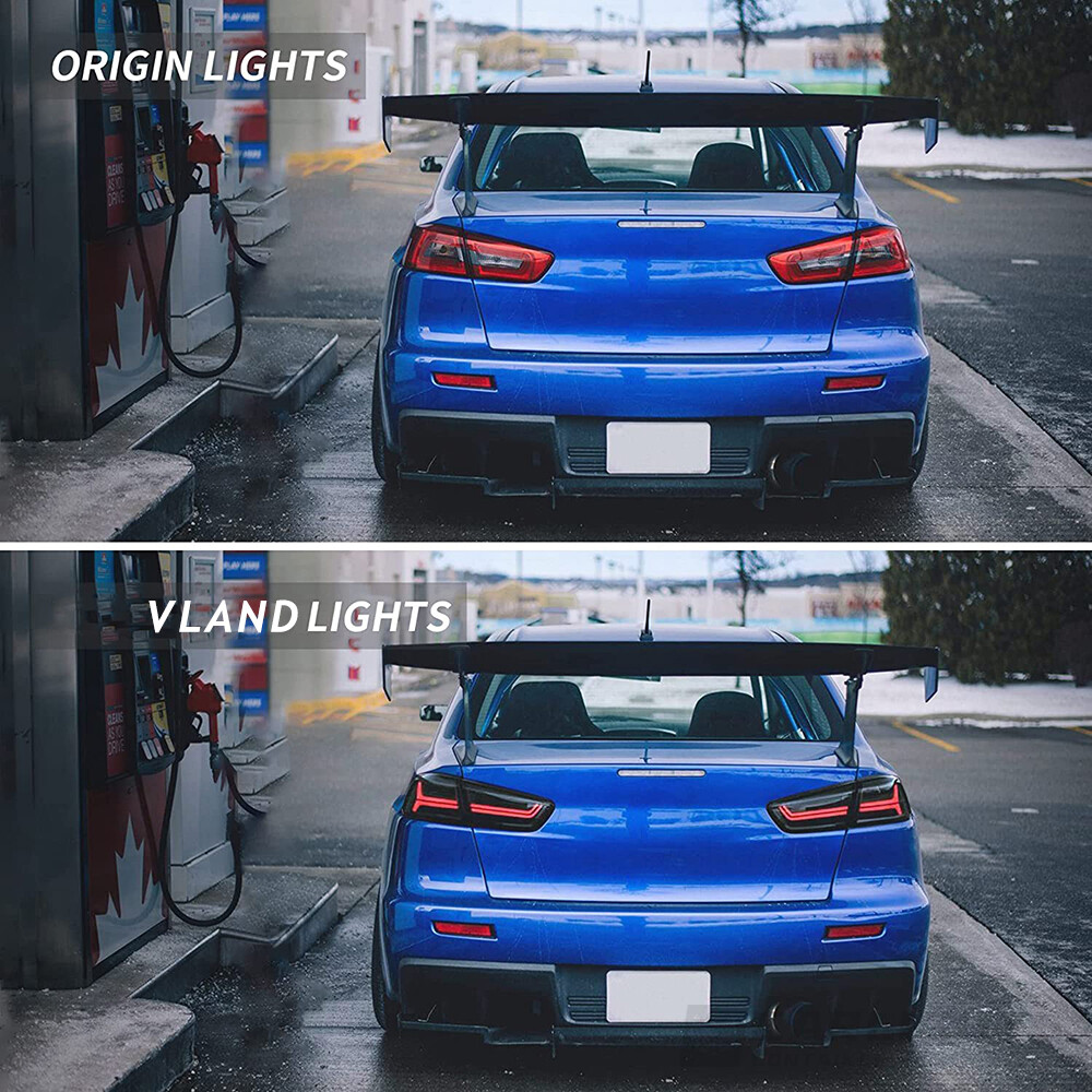 VLAND LED Headlights&Tail Lights Smoked For MITSUBISHI LANCER/EVO X 2008-2017 eB