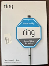 Ring Yard Security Sign with Stake & Wall Mount - Official, Open Box New
