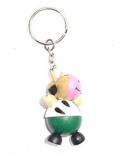 Cow Wooden Bag Charm Keychain Keychain NEW A52v 