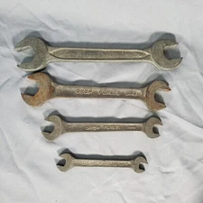 Drop Forged Lot of 4 Double Open Ended Wrench 3/4 11/16 7/16 5/16 USA Japan