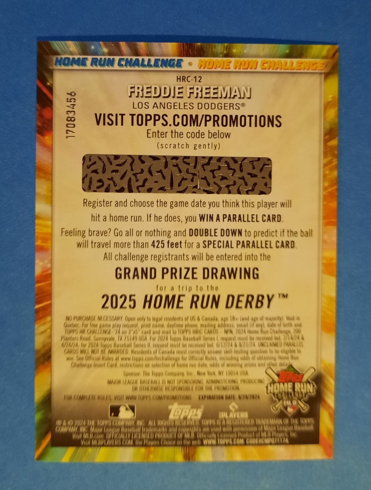 2024 Topps Home Run Challenge Freddie Freeman Dodgers Card HRC12 eBay