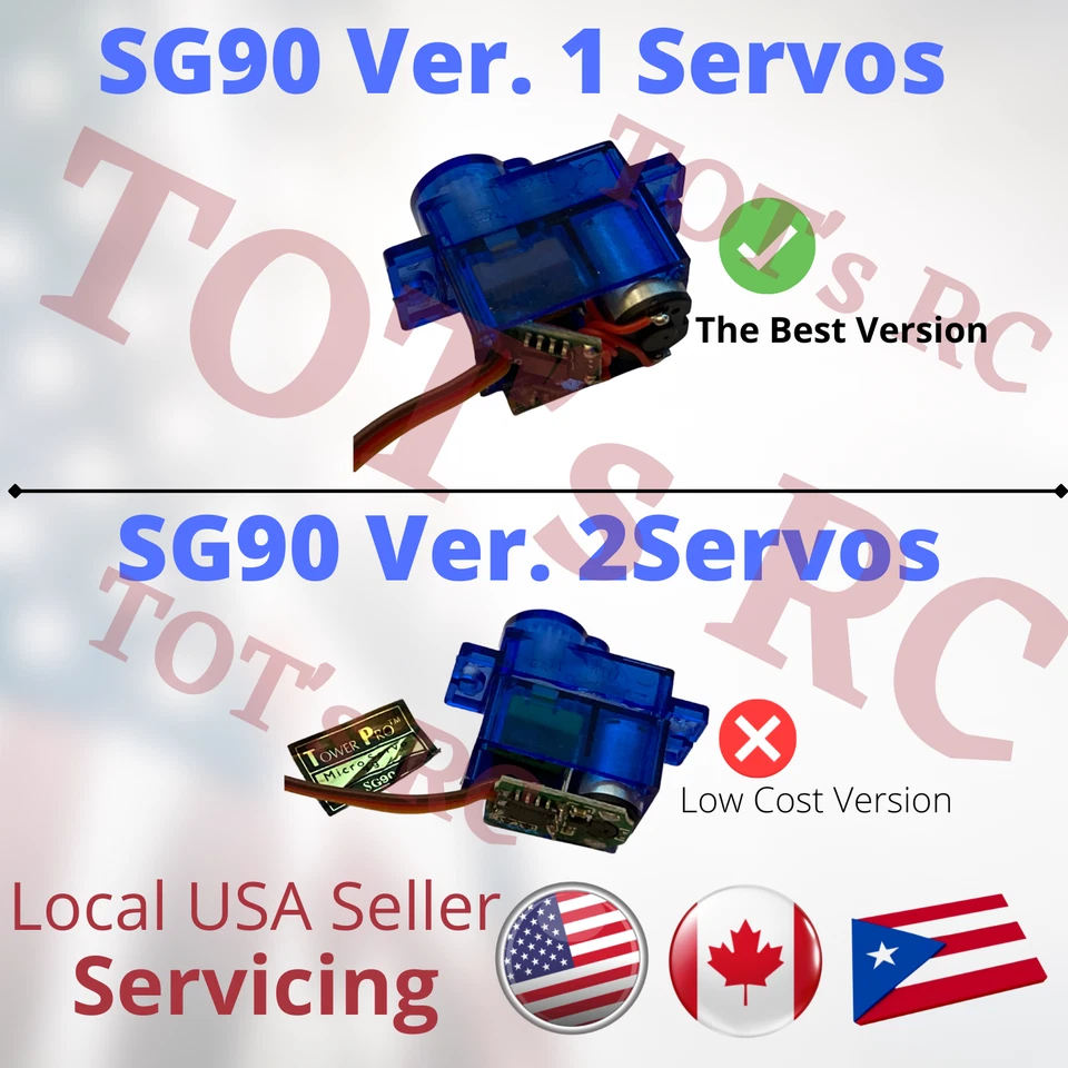 8pc Tower Pro SG90 V.1 Mini Servo TREX 450 RC Airplane, FPV Wing RC Heli Arduino - Image 2 of 4