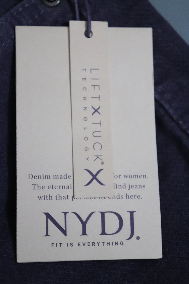 Pantalones NYDJ para mujer 18W Ami ajustados terciopelo púrpura costura retorcida aberturas tiro alto nuevos Foto 4 de 4