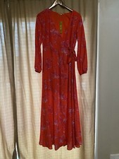 NWT Gianni Bini Dress MSRP 139 Long Maxi Wrap Front Floral Nice Dress Size XS