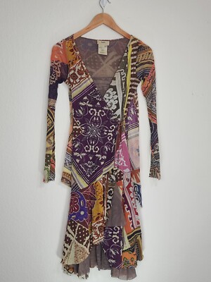 rhinestone mesh dress plus size Womens Multicolor Dress (4XL)