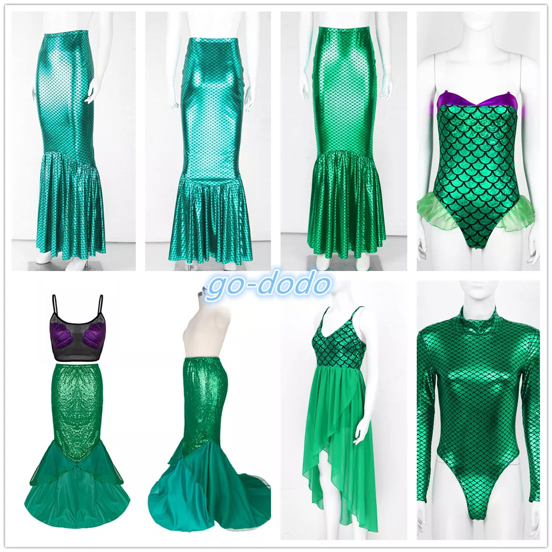 Fantasia Sereia Feminina Adulta Verde Roupa com Cauda e Top