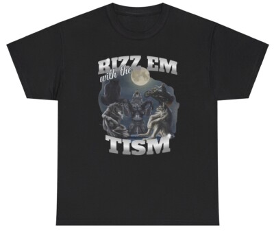 Rizz Em With The Tism Wolf Ripping T Shirt Funny Autism Dank Meme Gen Z Tee