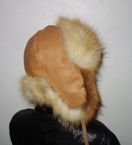 Cappello di pelliccia di volpe vera pelliccia berretto di volpe rossa cappello di pelliccia in pelle berretto di pelliccia Red Fox Hat - Foto 5 di 7
