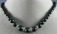 LARGE 197.34CT WHITE  RAW BLACK DIAMOND 18KT WHITE GOLD 3D GRADUATING NECKLACE