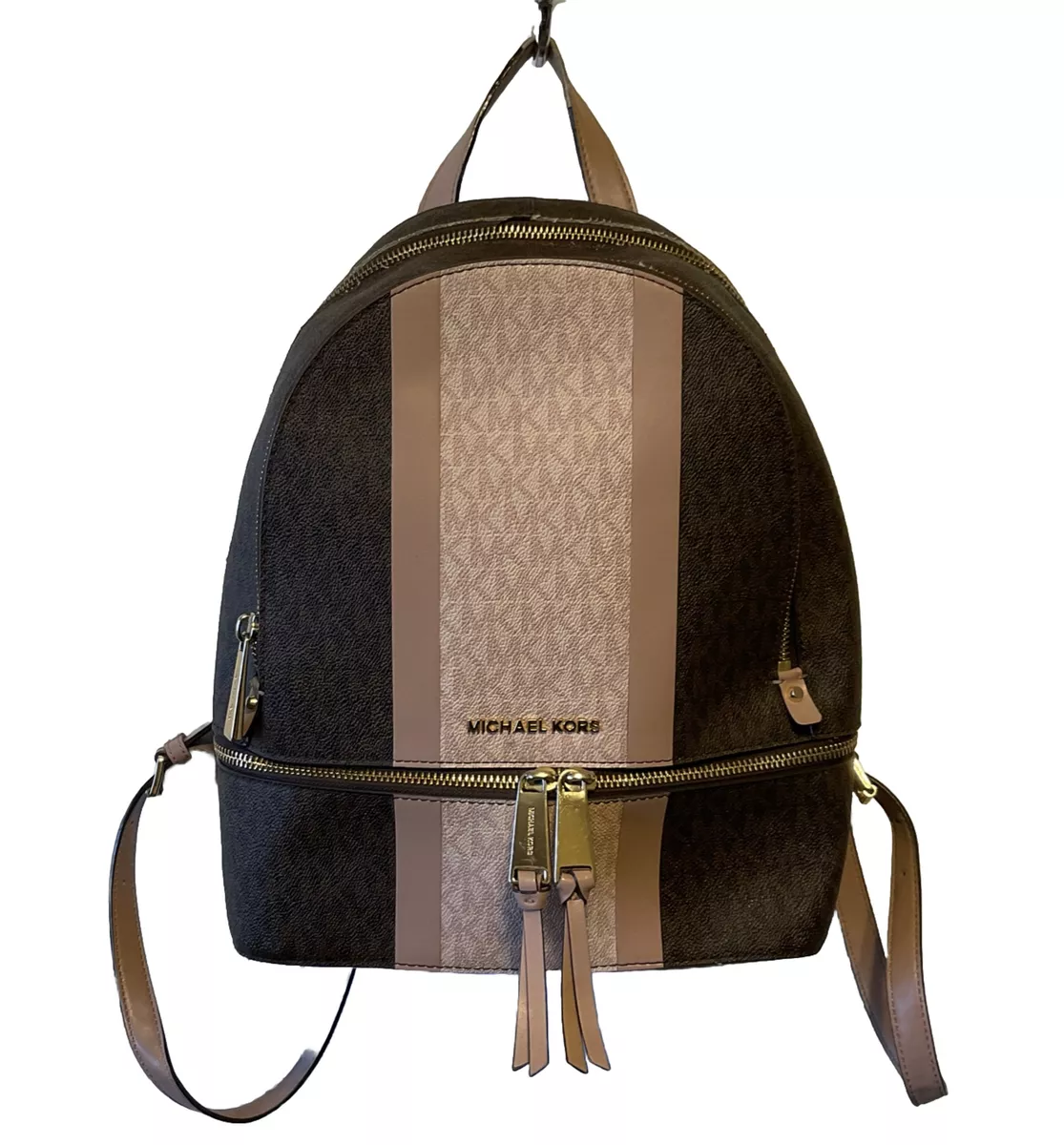 Michael kors metallic signature rhea zip store backpack