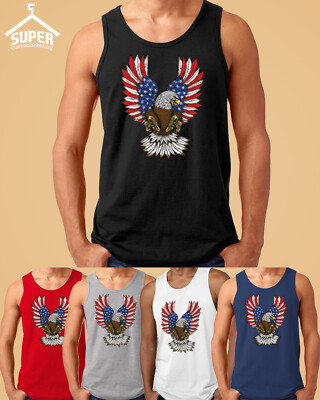 American Eagle Flag Man TANK TOP Sweatshirt American Flag Eagle USA Tee Tank Top