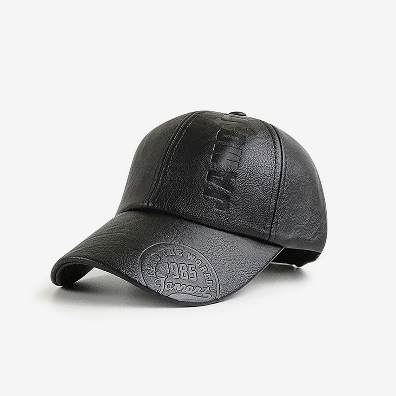 LEATHER JAMONT CAP - BLACK BASEBALL CAP main image 0