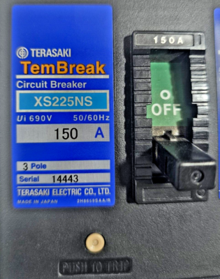 TERASAKI TEMBREAK CIRCUIT BREAKER XS225NS 175A 690VAC 3POLE