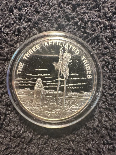 MANDAN-ARIKARA-HIDATSA Tribes (1974) " Proof BU" Silver Art Round (193)