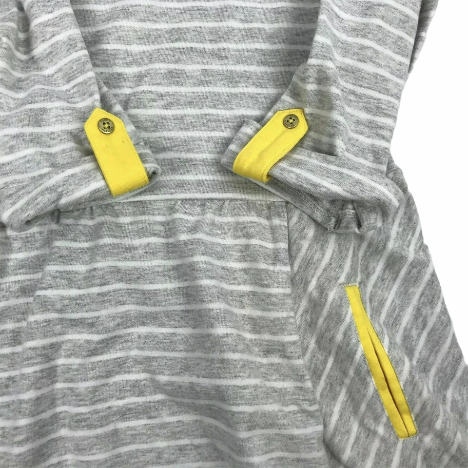 Vestido Tommy Hilfiger Niña Gris Blanco Rayas Amarillo Detalle Bolsillos Delanteros Foto 2 de 4