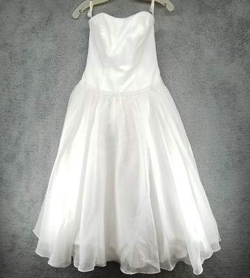 Galina Wedding Dress David s Bridal Sz 6 Sweetheart Neckline 3-Layer Flare T9723