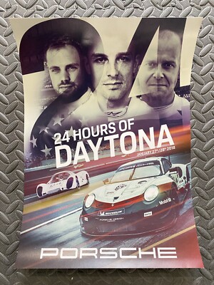 2018 IMSA ROLEX 24 HOURS AT DAYTONA, FL PORSCHE POSTER MOTORSPORT GTLM 911  GT3