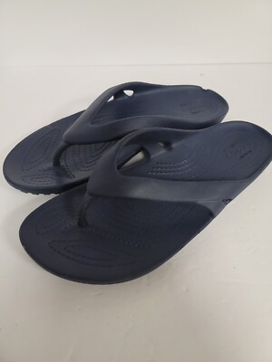 Crocs Kadee II Blue Flip Flop Thong Sandals Iconic Comfort Women's Size 8
