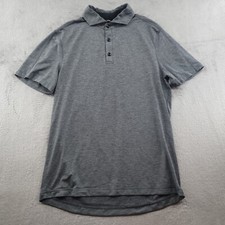 Lululemon Polo Shirt Mens Medium Gray Evolution Performance Golf Short Sleeve
