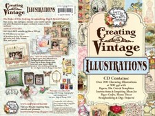 CREATING WITH VINTAGE ILLUSTRATIONS CD 2-Crafty Secrets-Digi Papers/Templates