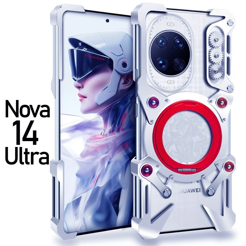Funda parachoques con soporte 360 de metal y aluminio sin montura para Huawei Nova 14 Ultra / 14 Pro Foto 4 de 4