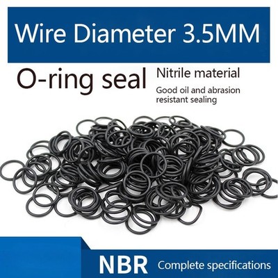 3.5mm Cross Section 12-54mm OD O Ring Oil/Water Resistant Seals Nitrile Rubber