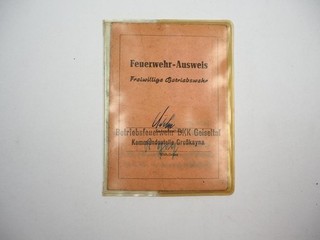 Fire Brigade ID Card GDR Company Fire Brigade BKK Geiseltal Command Großkayna 1969