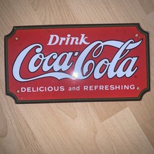 Coca cola official metal advertising  sign 1990's