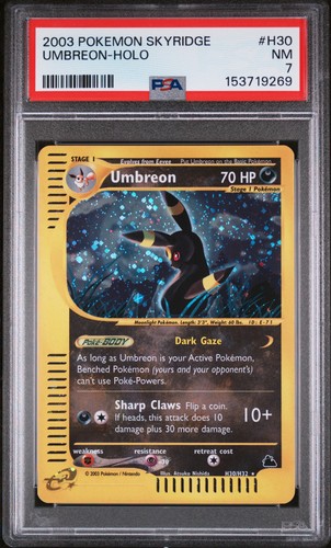2003 Umbreon Holo H30/H32 Skyridge Pokemon PSA 7