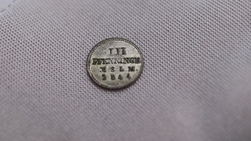 🧭 🇩🇪 GERMANY MECKLENBURG-SCHWERIN 3 PFENNIG 1844 SILVER B79 #Z7424 - Video 1 of 1