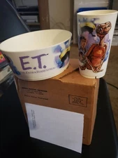 New Vintage 1982 E.T. The Extra-Terrestrial Bowl & Cup Set DEKA Plastics Unused 