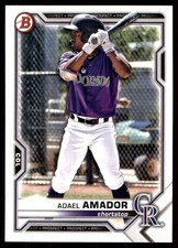 Adael Amador 2021 Bowman Draft #BD-195 Rockies MLB READ FREE SHIP AutographDen