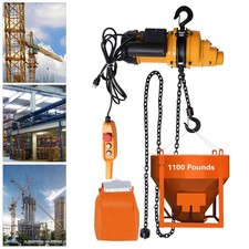 2200LBS/ 1 Ton Electric Chain Hoist Single Phase Hoist Crane 10 FT Chain 110V US