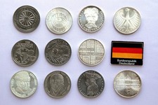 11 x 5 DM Sammlung z.T. Silbermünzen Bundesrepublik Deutschland st PP Kapsel BRD