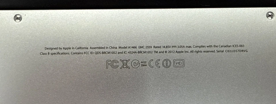 Laptop Apple MackBook Air A1466 13,3 pulgadas Foto 3 de 4