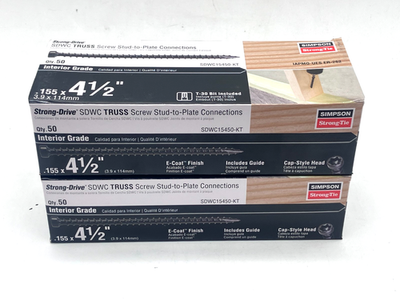 #ad NEW Lot of 2 Boxes Simpson Strong Tie SDWC15450 KT 4 1 2” Truss Screws 100 Total $39.99