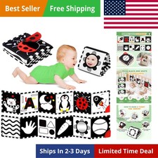 High Contrast Baby Toys Tummy Time Black White Sensory Infant Book Montessori