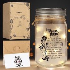 Splendest Bonus Mom Gifts Mason Jar Night Light For Mothers Day From Daughter