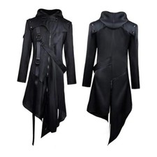 Medieval Retro Long Tailcoat Steampunk Overcoat Halloween Cosplay Costume Large