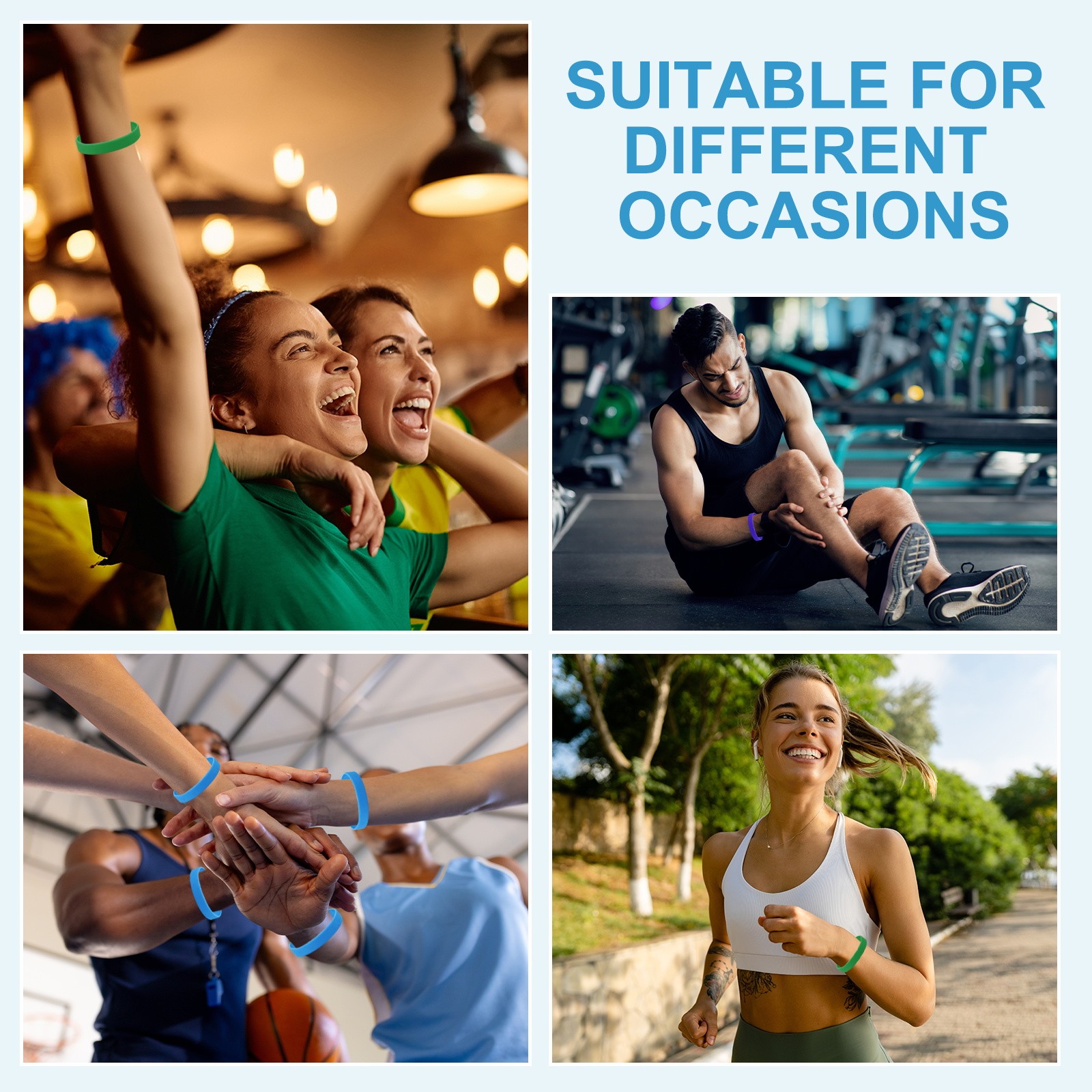 60 Pcs Unisex Rubber Bracelets Silicone Sports Wristbands Dark Blue