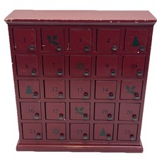Advent Calendar Wood Box With 25 Compartments...