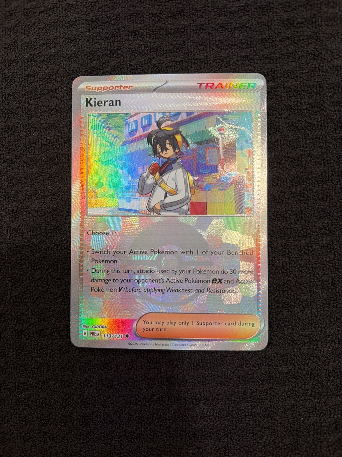 Pokémon TCG Kieran - (Poke Ball Pattern) 113/131 Prismatic Evolutions Holo M/NM