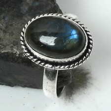 Labradorite Gemstone Ethnic Handmade Ring Jewelry Gift US Size-8.75 AR 18278