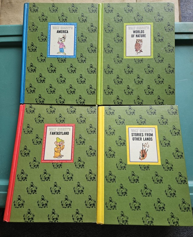 Vintage 1965 The Wonderful Worlds Of Walt Disney 4 HB Books-Golden Press