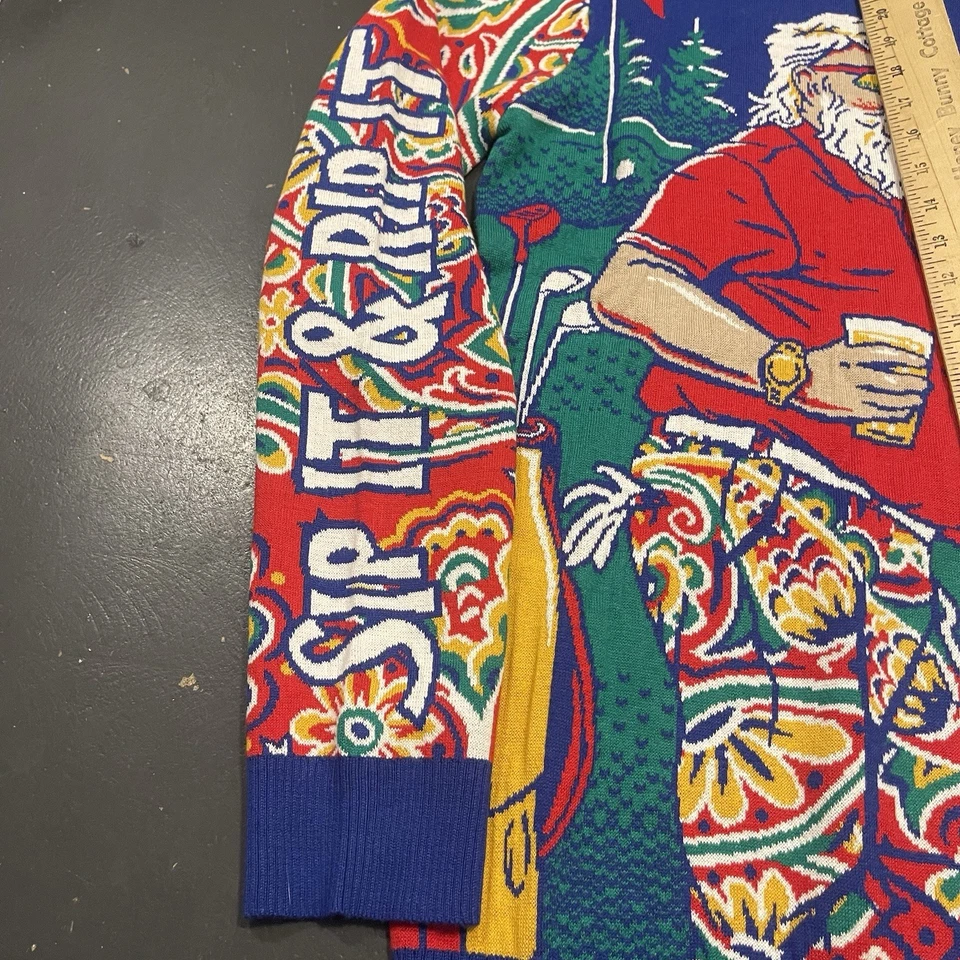 John Daly Рождественский свитер мужской средний синий красный глоток он разорвать его уродливый свитер - Изображение 4 из 4