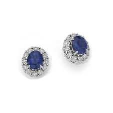 Orecchin Zaffiri e diamanti oro 9kt