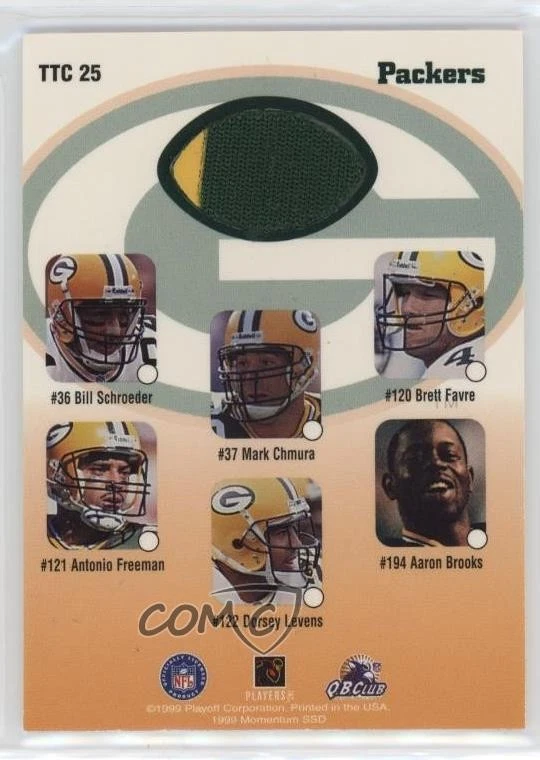 1999 Playoff Momentum SSD Team Thread Checklist Brett Favre #TTC25 HOF - Image 2 of 2